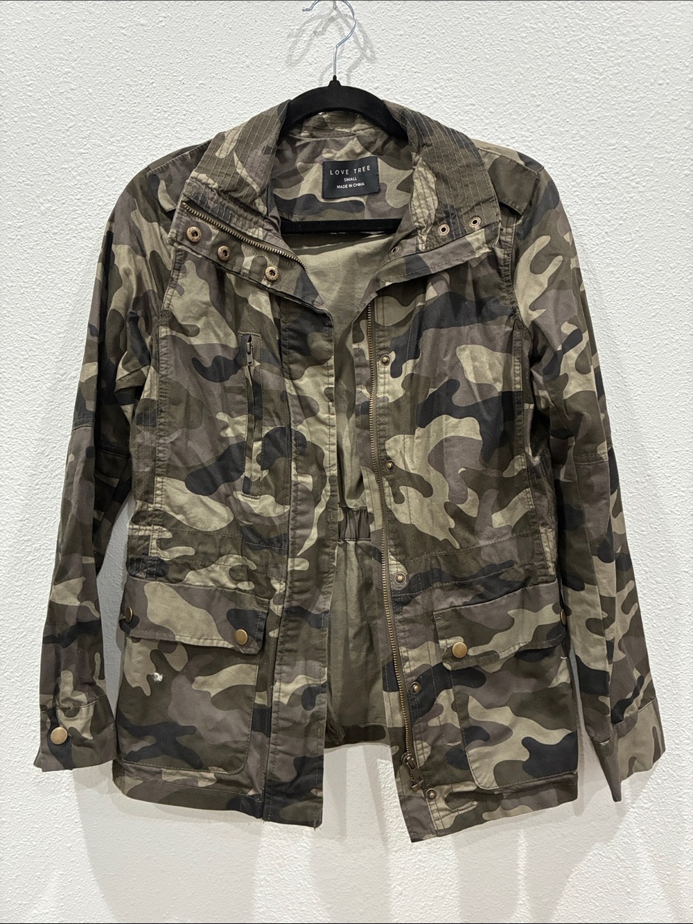 Love Tree Olive & Khaki Camo Utility Jacket